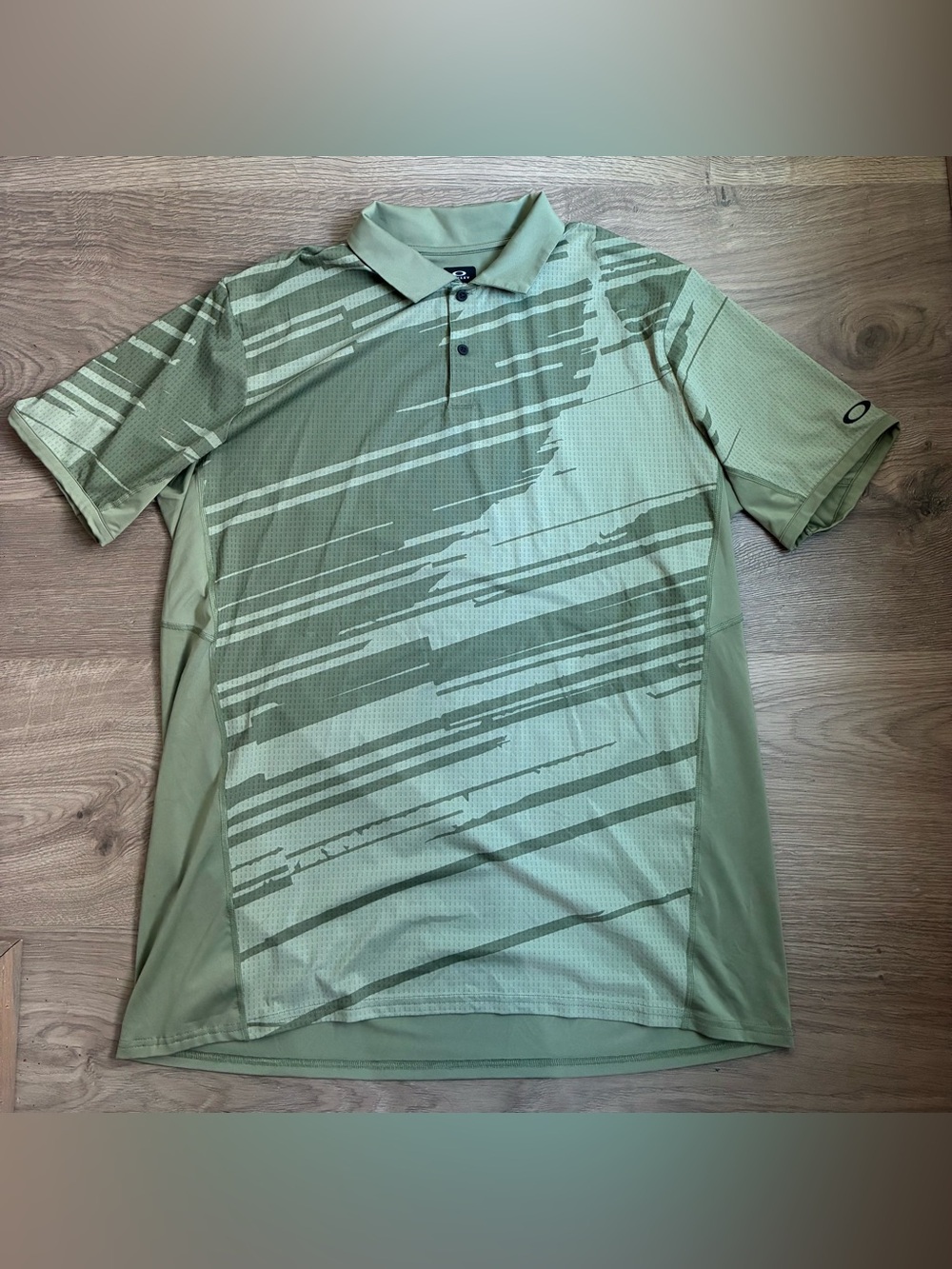 Oakley Polo Shirt Men’s 2XL Green Golf Hydrolix Tempo Performance Stretch